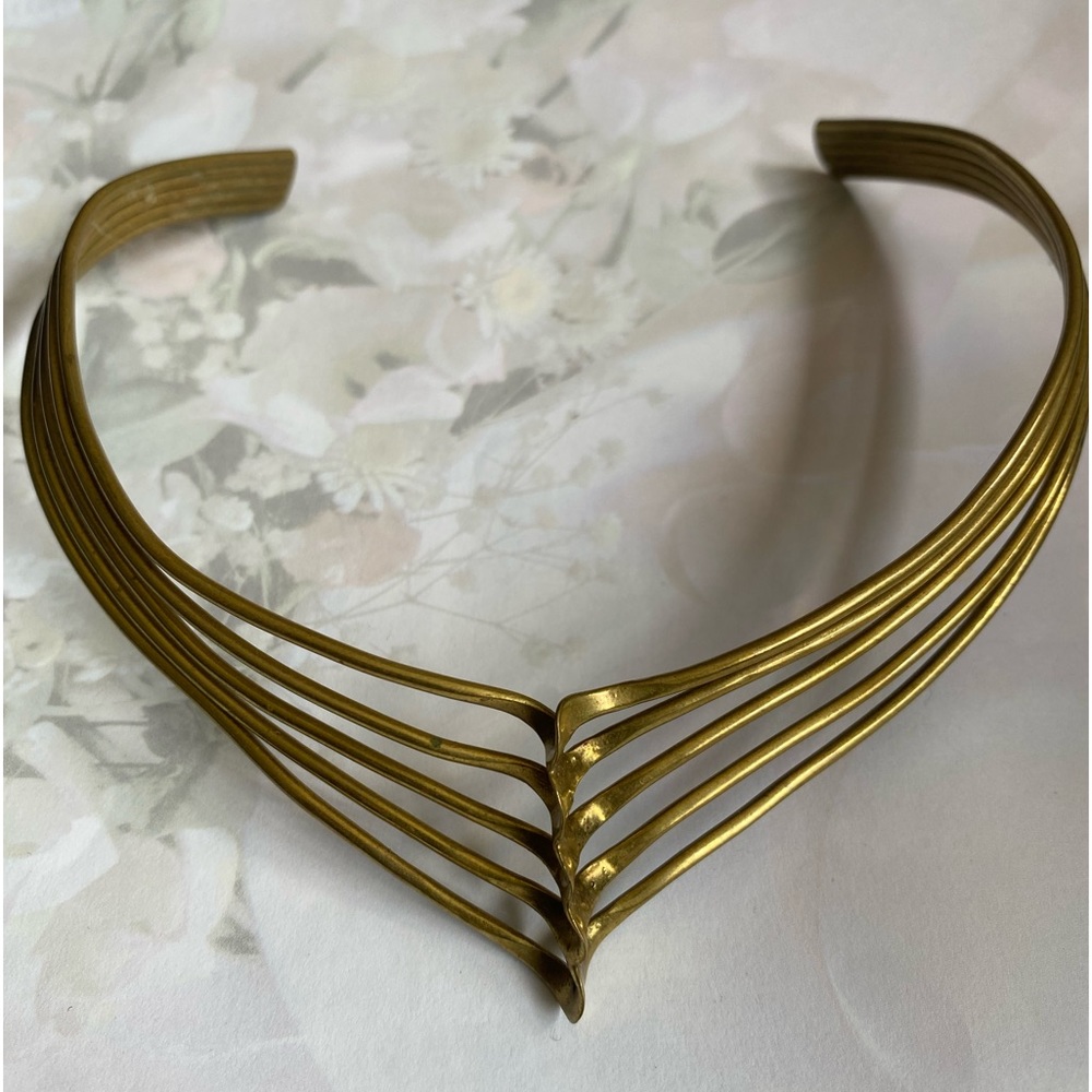Vintage Metal Chunky Choker Necklace.